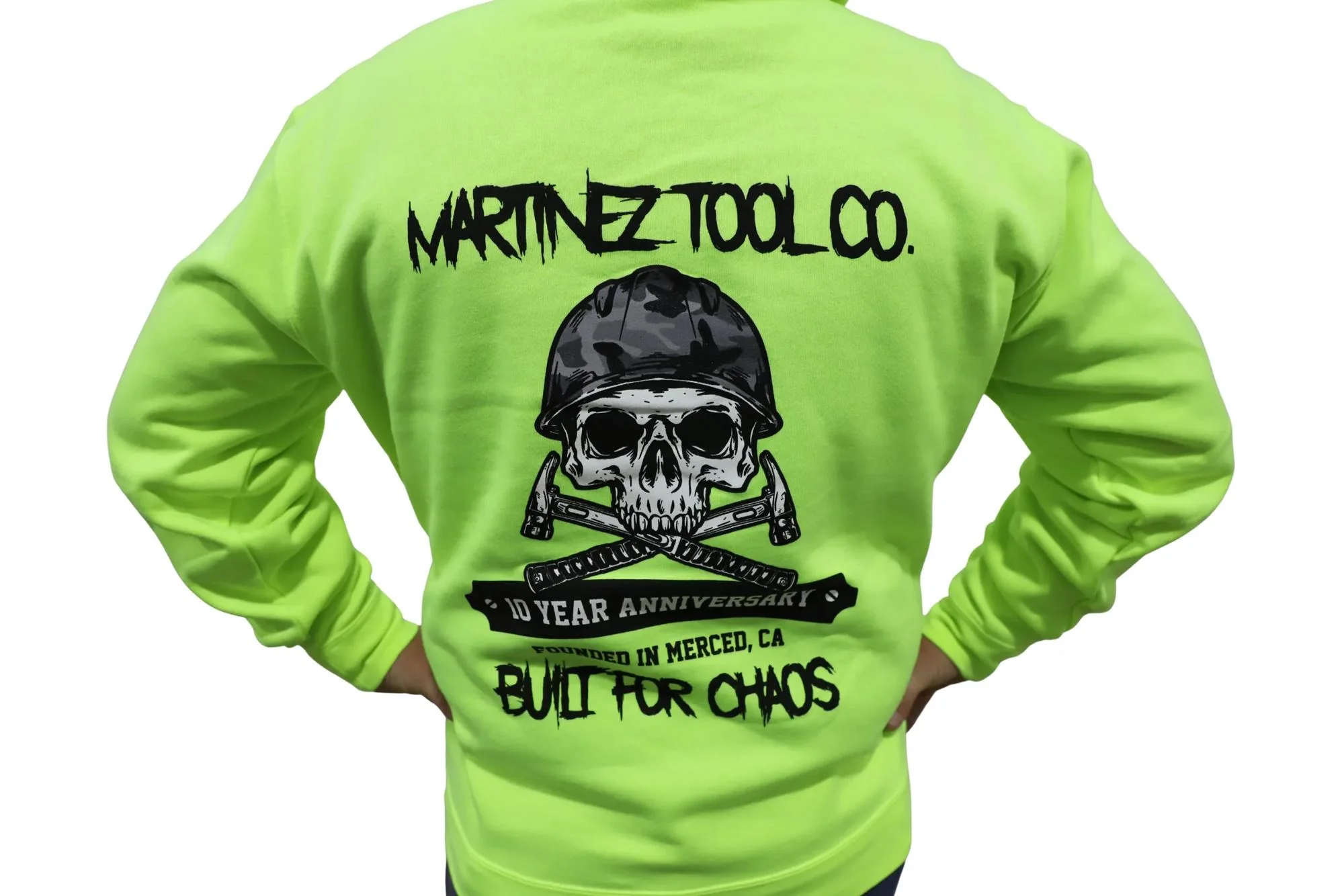 Martinez 10 Year Anniversary Hoodie - Safety Yellow - 2XL - Image 2