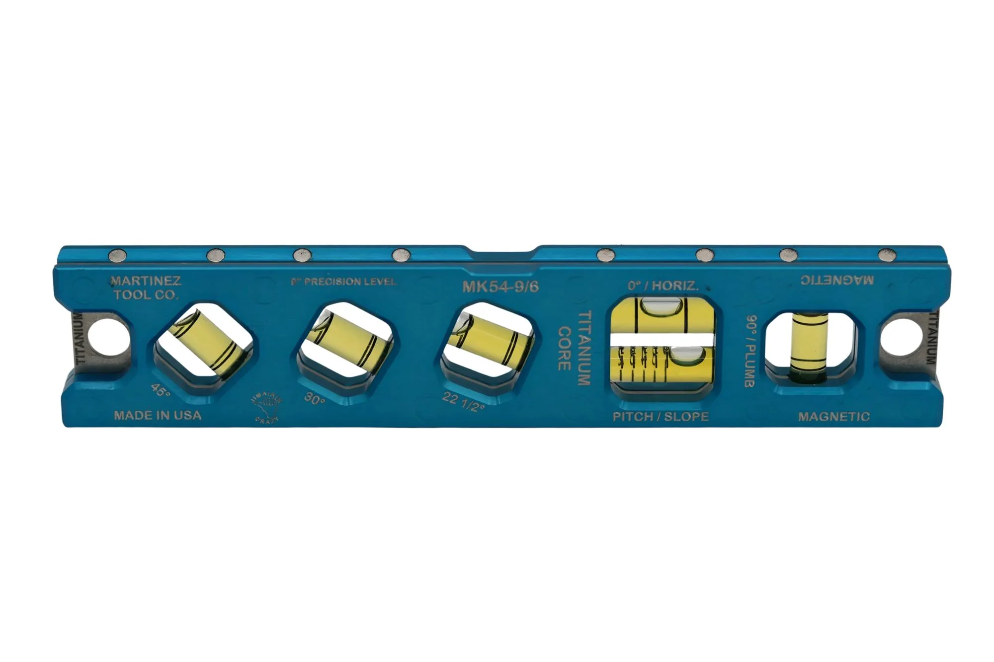 Martinez Titanium 9" V Groove Magnetic Torpedo and Conduit Level - Blue - Image 2